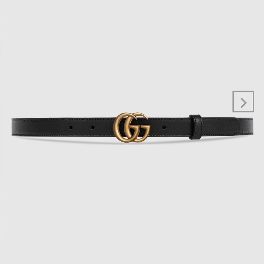Brand new GG Marmont thin belt with gold GG. 36 1/2” long belt!